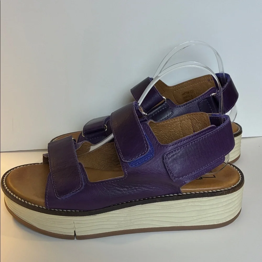Miz Mooz Violetta Sandal Eggplant Purple Sz 40 US 9-9.5 Comfort Lug Sole Sport